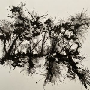 Raíces de dolor, tinta, 50x70, 2026